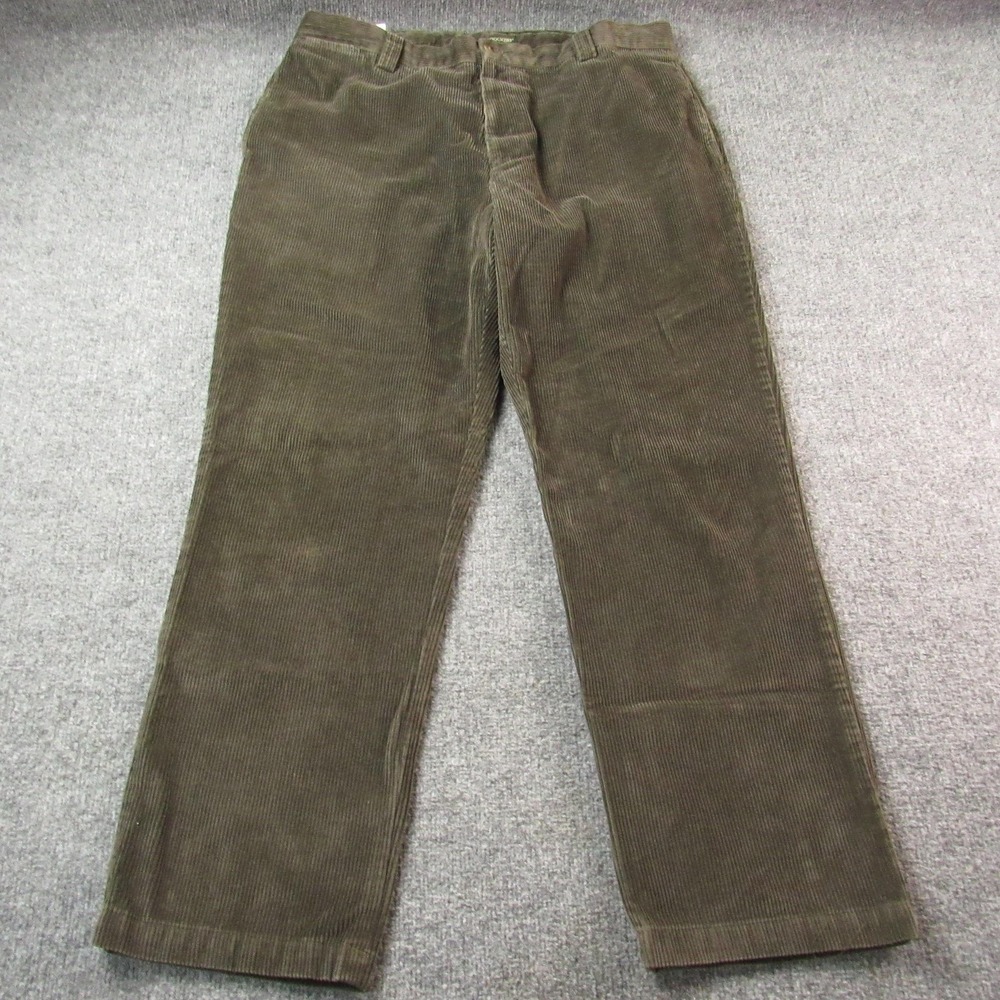 Vintage Dockers Pants Men 40x32 Brown Corduroy Flat Front Relaxed Fit Khakis Y2K